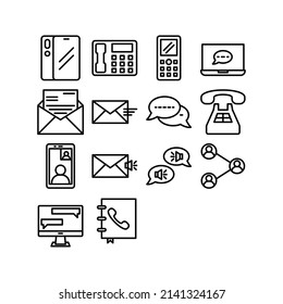 this is a communication set icon using outline style