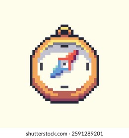 this is compass icon in pixel art with colorful color and this item good for presentations,stickers, icons, t shirt design,game asset,logo and your project.