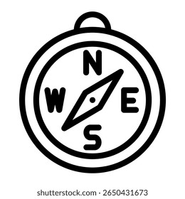 This Compass icon is suitable for Camping, Outdoor Activity, Summer Vacation, etc