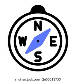 This Compass icon is suitable for Camping, Outdoor Activity, Summer Vacation, etc