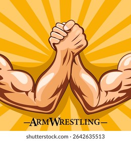 This compelling illustration perfectly encapsulates the intense duel of arm wrestling, a visual representation of pure, unadulterated power.