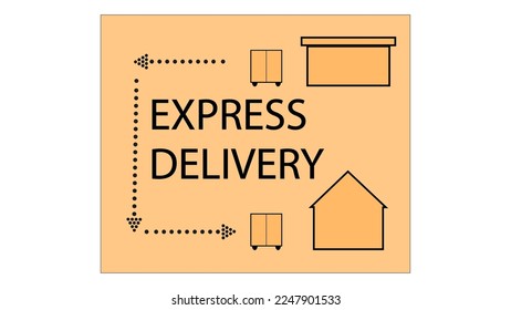 This is a complex illustration of a light yellow box with info about delivery time