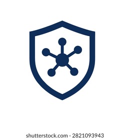 This conceptual icon illustrates secure network identification, featuring a shield protecting an IP address representation, symbolizing data security and digital address privacy.