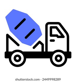 This concrete mixer icon is suitable for Engineering, Machine, Technology, etc.
