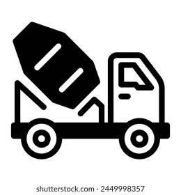 This concrete mixer icon is suitable for Engineering, Machine, Technology, etc.