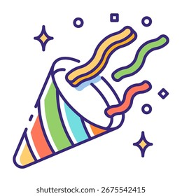 This Confetti icon is suitable for Birthday, Party, etc.