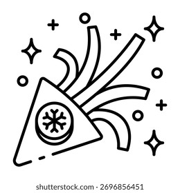 Este icono de confeti es adecuado para la fiesta de Navidad.