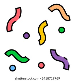 This Confetti icon is suitable for Mardi Gras carnival, Medieval, party, etc.