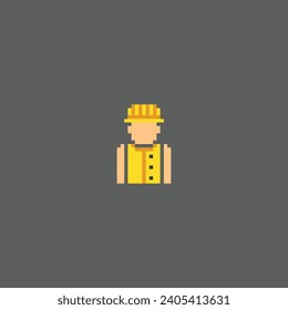 this construction icon in pixel art with simple color and black background ,this item good for presentations,stickers, icons, t shirt design,game asset,logo and your project.