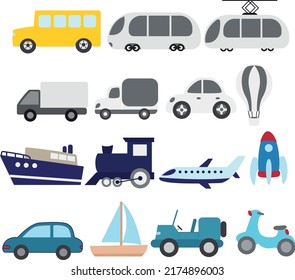 Contiene una ilustración de transporte establecida en formato .eps