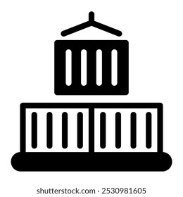 Este ícone de contêiner é adequado para logística, entrega e distribuição, etc.