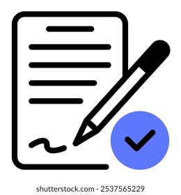 Este ícone de Contrato é adequado para leis, justiça, jurídico, etc.