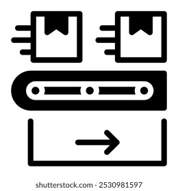 Este ícone de correia transportadora é adequado para Logística, Entrega e Distribuição, etc.