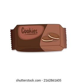 Dies ist ein Cookie-Paket Vector-Illustration im Cartoon-Flachstil.