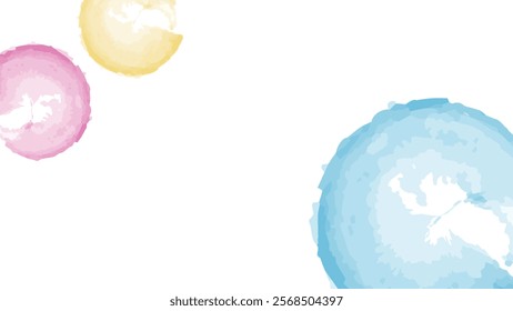 This is a cool background frame illustration of a row of watercolor-style circles.
