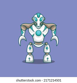 este es un ícono de mascota alienígena fresco y futurista