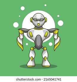 este es un diseño futurista de mascota robot humano