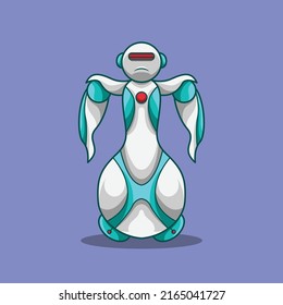 this is a cool futuristic robot mascot design