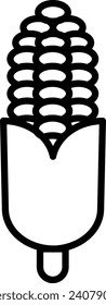 this is a corn icon line art.