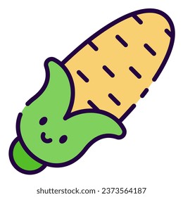 This corn icon is suitable for Thanksgiving event and autumn season.