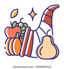 This Cornucopia icon is suitable for Thanksgiving Day.