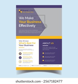 This Corporate Flyer design is perfect for showcasing any business or corporate company. The layout is clean, professional, and versatile, making it suitable for promoting services, events, or busines