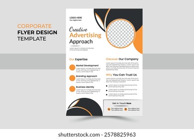 This corporate flyer template is clean and professional. It is suitable for any project purpose and all types of business. 
Vector Template Design In A4 Size.


