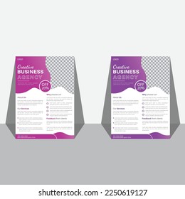 Este es un diseño de plantilla de volante corporativo en A4. Puede ser para folletos , afiches, presentación de negocios, volante, banner, publicidad de folletos, financieros para el fondo.