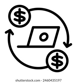 This Cost icon is suitable for Remote work, Work from home, Digital Nomad and Freelance