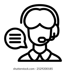 Este icono de servicio al cliente es adecuado para logística, entrega y distribución, etc.