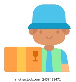 Diese Kurier-Ikone eignet sich für Beruf, Beruf, Job, Avatar, etc.
