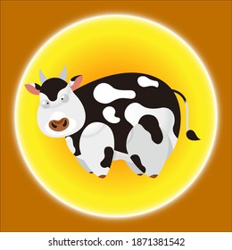 This is a Cow Farm Animal in cute cartoon style
