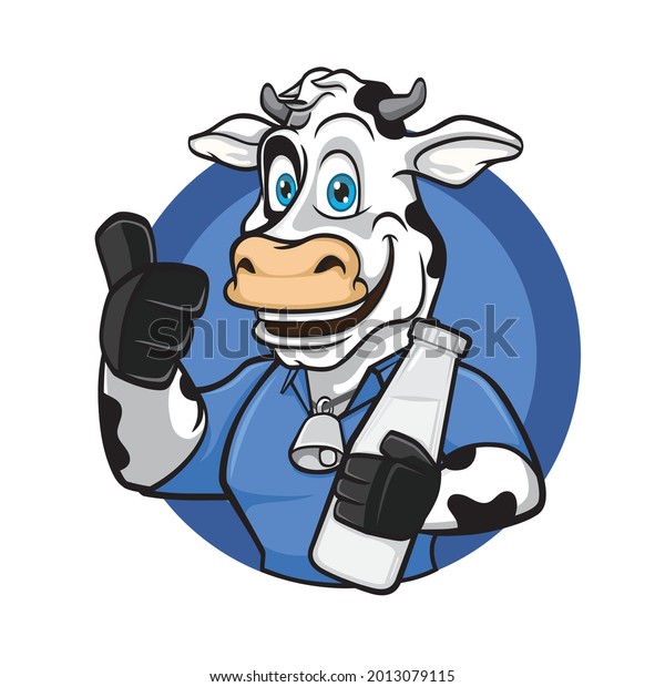 This Cow Mascot Suitable Logos Mascots Stock Vector (Royalty Free