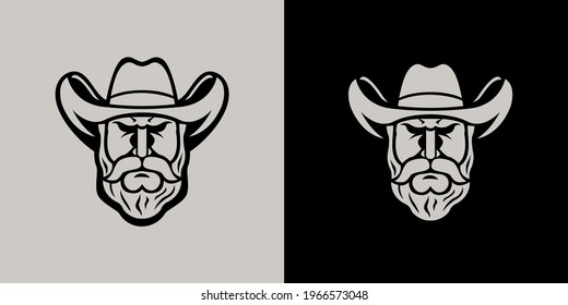 This cowboy head mascot logo is suitable for your brand logo or business logo, for symbols or icons it can also be for t-shirt images.