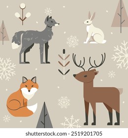 This cozy and playful vector art is perfect for holiday designs, children's books, fabric prints, greeting cards, and more.