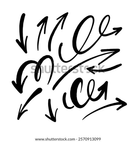 This is a creative and artistic collection featuring black arrows combined with flowing lines for energetic visuals