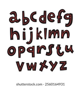 This is a creative and artistic representation of the lowercase alphabet showcasing unique and bold letters