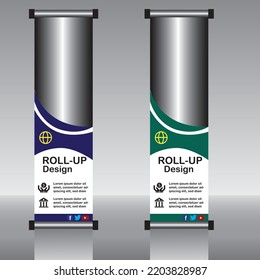 This is a creative business roll-up banner vector template