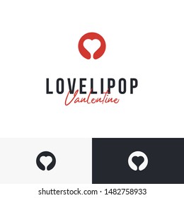 this is the creative candy/lollipop love logo on negative space. Suitable for candy/lollipop store for celebrate valentine