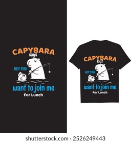 Esta T-shirt Capybara Criativa 50+ Bundle POD Imprimir todos os animais cão, gato, cavalo, guaxinim qualquer design de animal destaca-se por causa de sua versatilidade. 