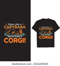 Esta T-shirt Capybara Criativa 50+ Bundle POD Imprimir todos os animais cão, gato, cavalo, guaxinim qualquer design de animal destaca-se por causa de sua versatilidade. 