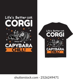 Esta T-shirt Capybara Criativa 50+ Bundle POD Imprimir todos os animais cão, gato, cavalo, guaxinim qualquer design de animal destaca-se por causa de sua versatilidade. 