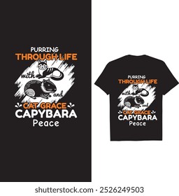 Esta T-shirt Capybara Criativa 50+ Bundle POD Imprimir todos os animais cão, gato, cavalo, guaxinim qualquer design de animal destaca-se por causa de sua versatilidade. 