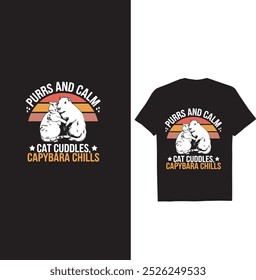 Esta T-shirt Capybara Criativa 50+ Bundle POD Imprimir todos os animais cão, gato, cavalo, guaxinim qualquer design de animal destaca-se por causa de sua versatilidade. 