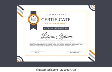 This is a creative certificate template design. It's fully editable. The colors are simple. It can be used as a certificate of completion of any course or diploma or a token of appreciation.
