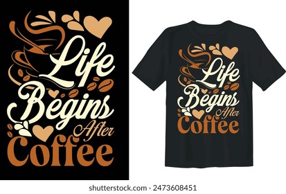 This is creative coffee t-shirt design. Vintage Coffee-T-shirt-Design. Coffee t-shirt design vector. Coffee T-shirt design. Typography t-shirt design