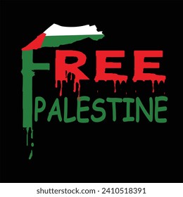 This is creative copyright free vector Free palestine save gaza for t shirt design