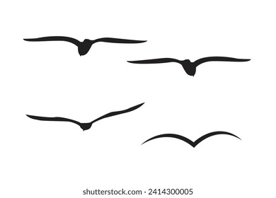 This is creative copyright free Vector illustration flying flock of birds. Illustration vector flight bird silhouettes collection.
