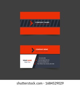 This is Creative & Custom Corporate Business Card Design Orange-Black Color Template and Pro Vector Illustration