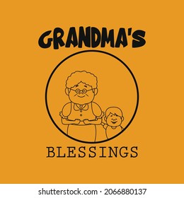 This Is Creative Grandma's Blessings T-Shirt Design.this t-Shirt design for grandma's lover. Ready To Print. full Vector. fully Editable.